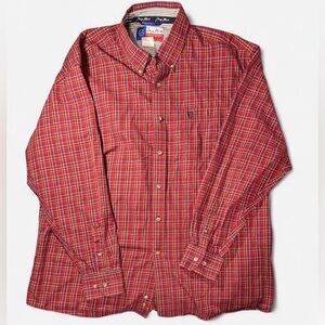Men’s WRANGLER George Straight Edition red plaid shirt